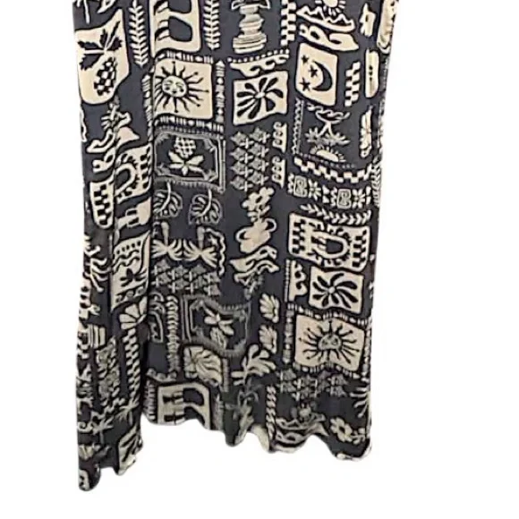 See You Monday Black and Cream Maxi Dress LARGE pit to pit 15in length 52in - Picture 6 of 7